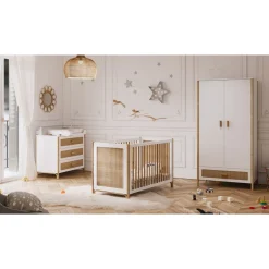 Commode à langer océania cannes de rotin neige