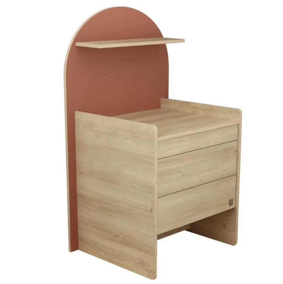 Commode à langer évolutive en bureau arche terracotta