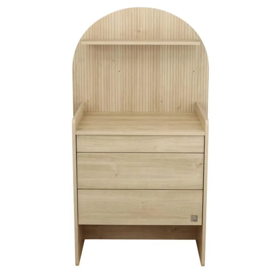 Commode à langer évolutive en bureau arche chêne