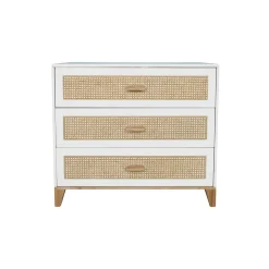 Commode nami cannage de rotin neige