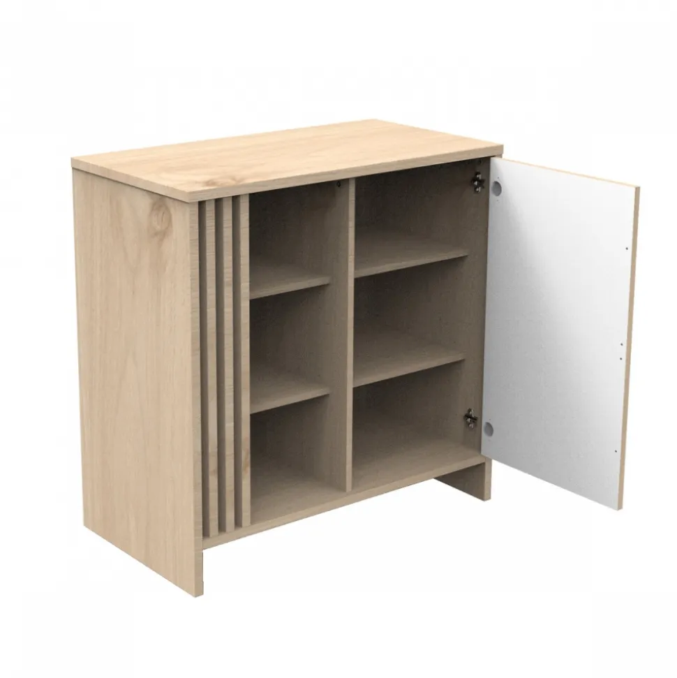 Commode porte et niches blanche tokyo