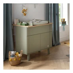 Commode 1 tiroir 2 portes eleonore kaki