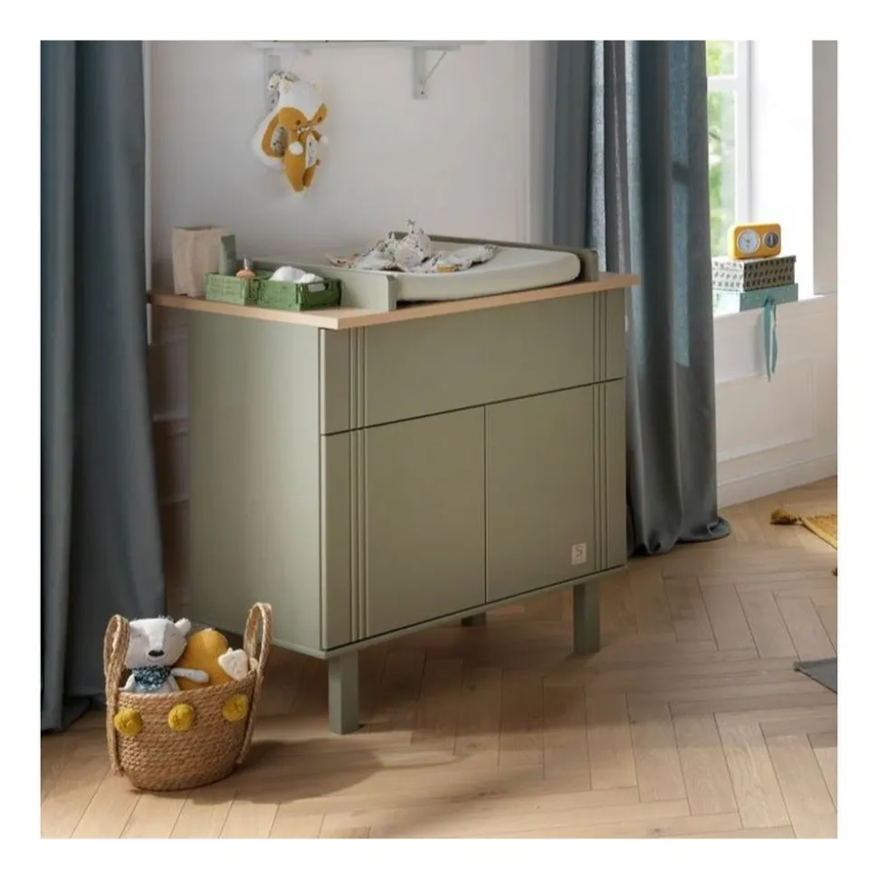 Commode 1 tiroir 2 portes eleonore kaki