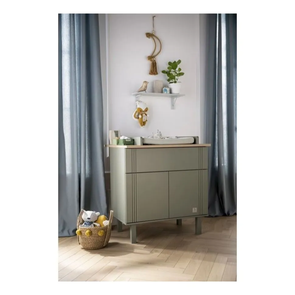 Commode 1 tiroir 2 portes eleonore kaki