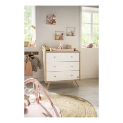 Commode 3 tiroirs access bois blanc