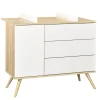 Commode 3 tiroirs blanc seventies