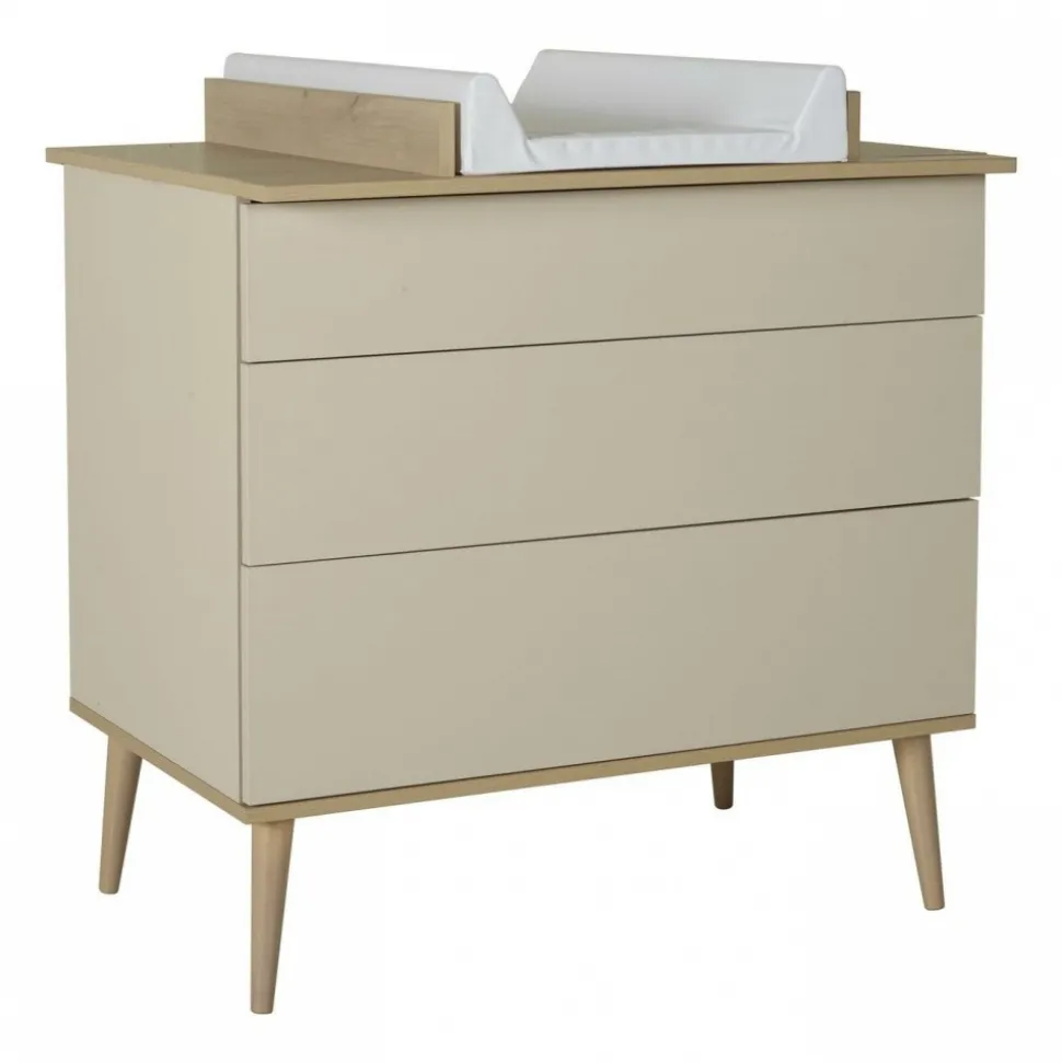 Commode 3 tiroirs flow argile et oak