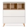 Commode 2 tiroirs 3 niches loft white