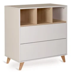 Commode 2 tiroirs 3 niches loft white