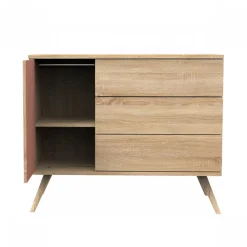 Commode 3 tiroirs 1 porte terracotta seventies