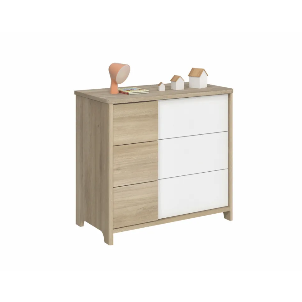 Commode 3 tiroirs sacha chêne
