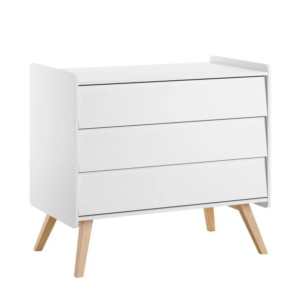 Commode 3 tiroirs vintage blanc