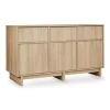 Commode xl avec 3 portes et 3 tiroirs kyo - honey ash