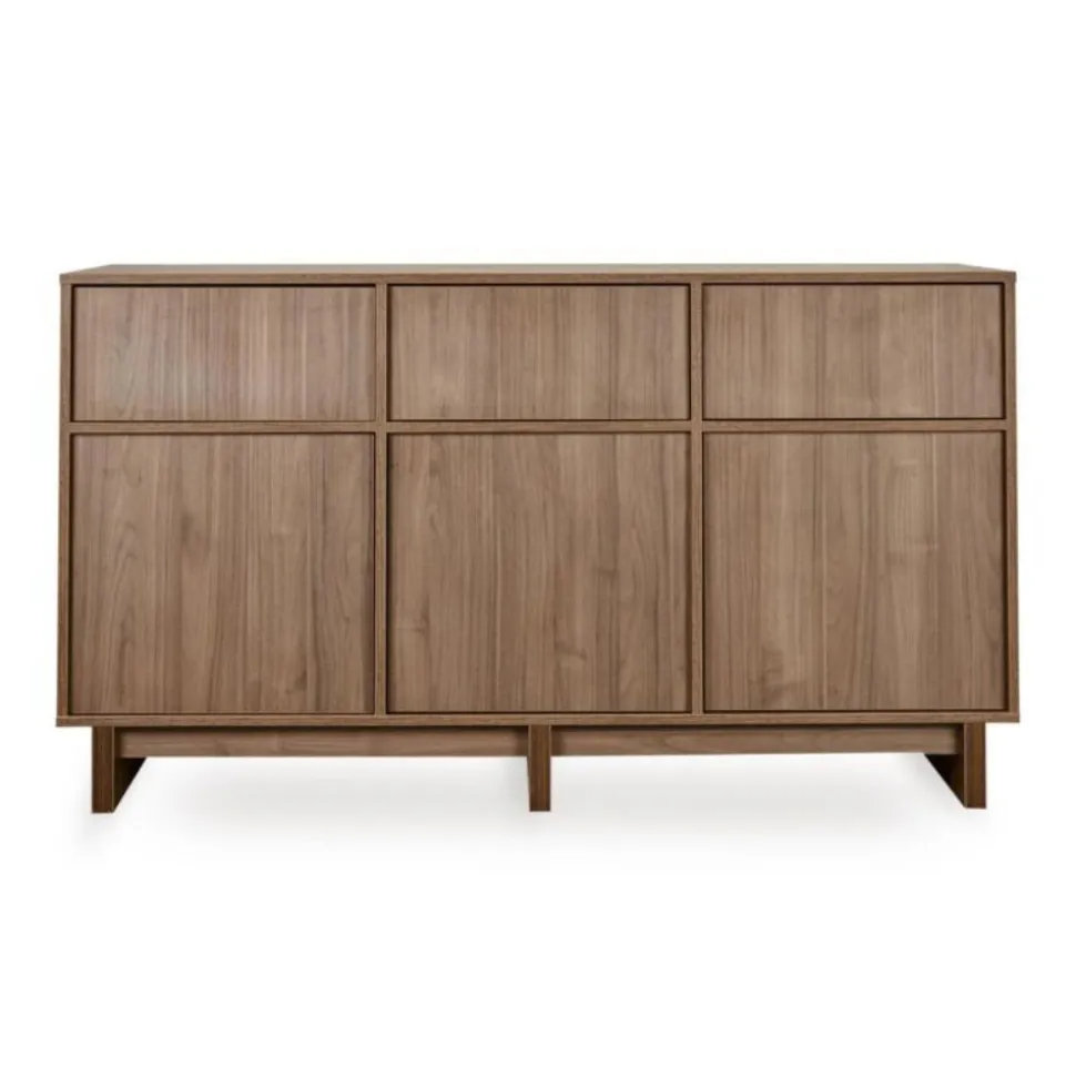 Commode xl avec 3 portes et 3 tiroirs kyo - walnut