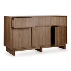 Commode xl avec 3 portes et 3 tiroirs kyo - walnut
