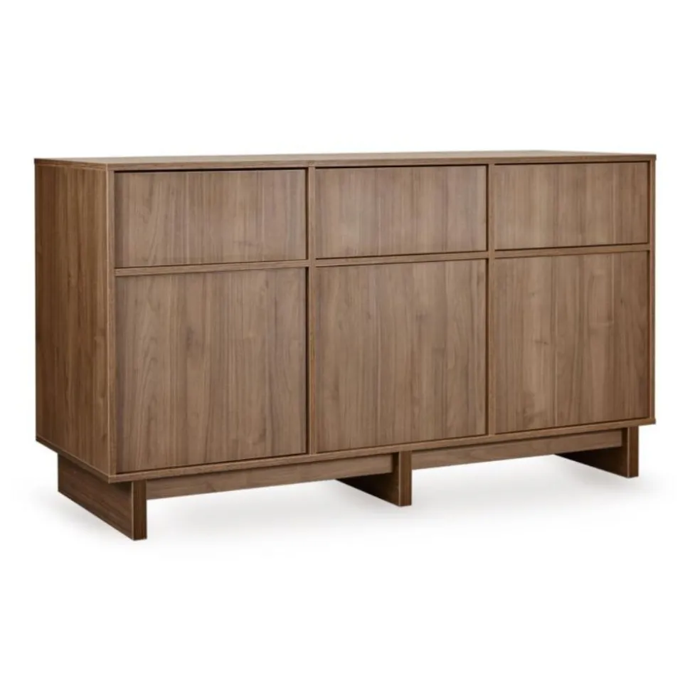 Commode xl avec 3 portes et 3 tiroirs kyo - walnut