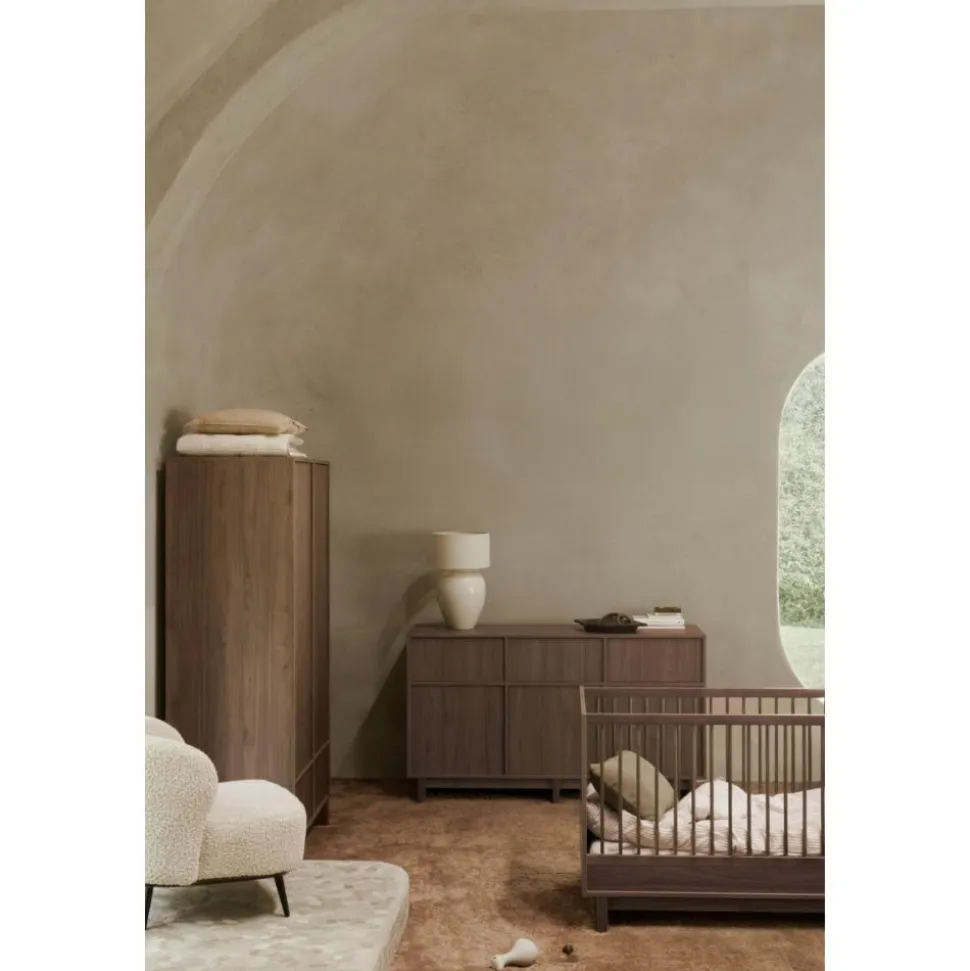 Commode xl avec 3 portes et 3 tiroirs kyo - walnut