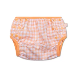 Couche de bain lavable carreaux orange 0-3 ans