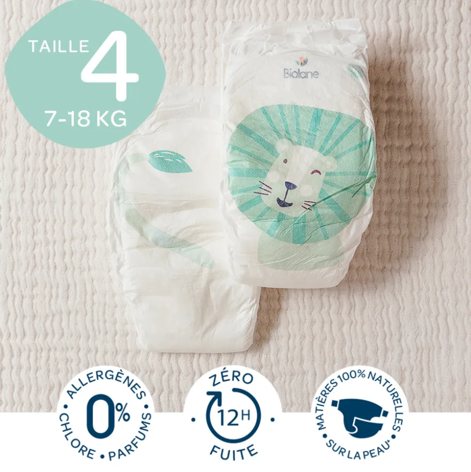 Couches bébé écologiques taille 4 - 44 couches