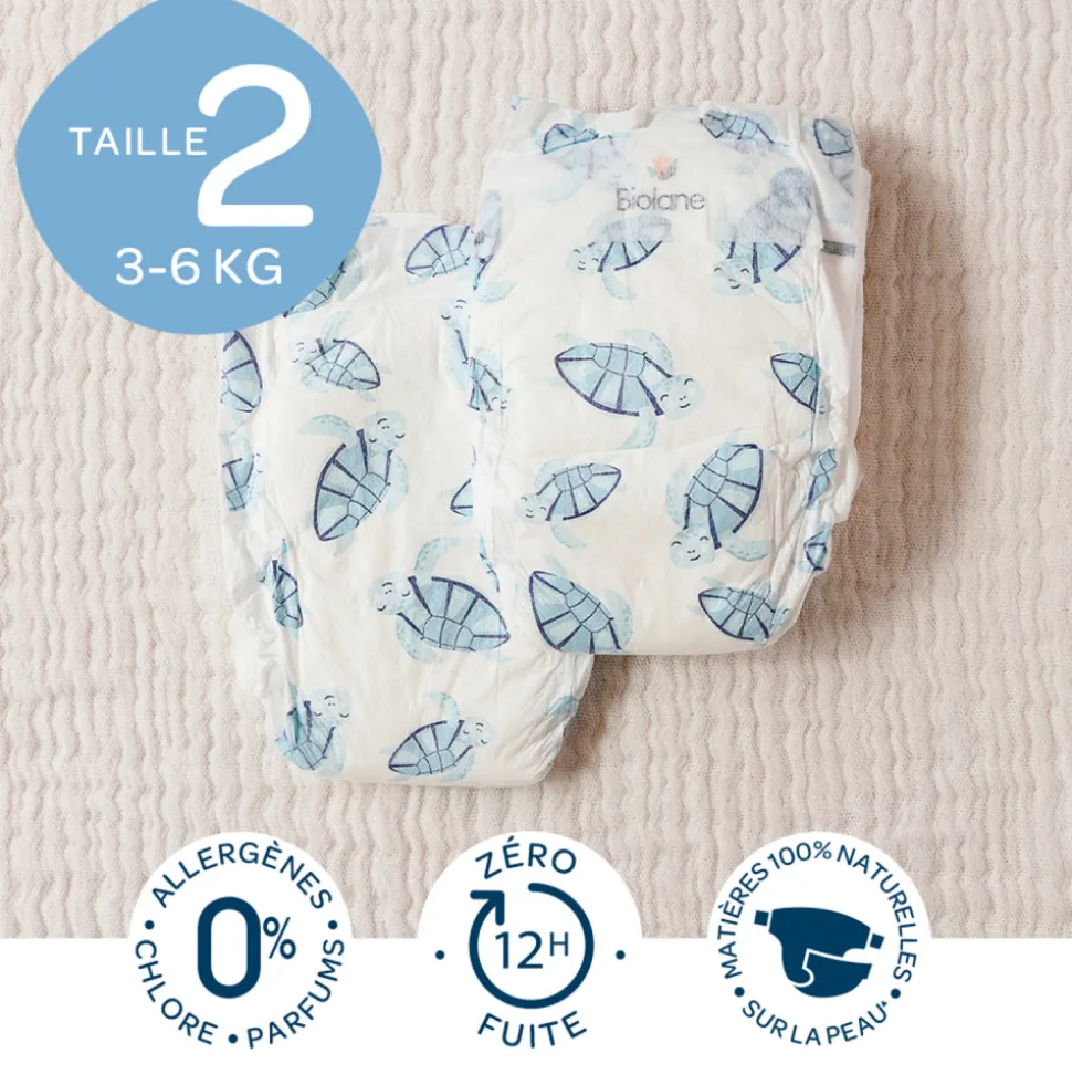 Couches bébé écologiques taille 2 - 28 couches