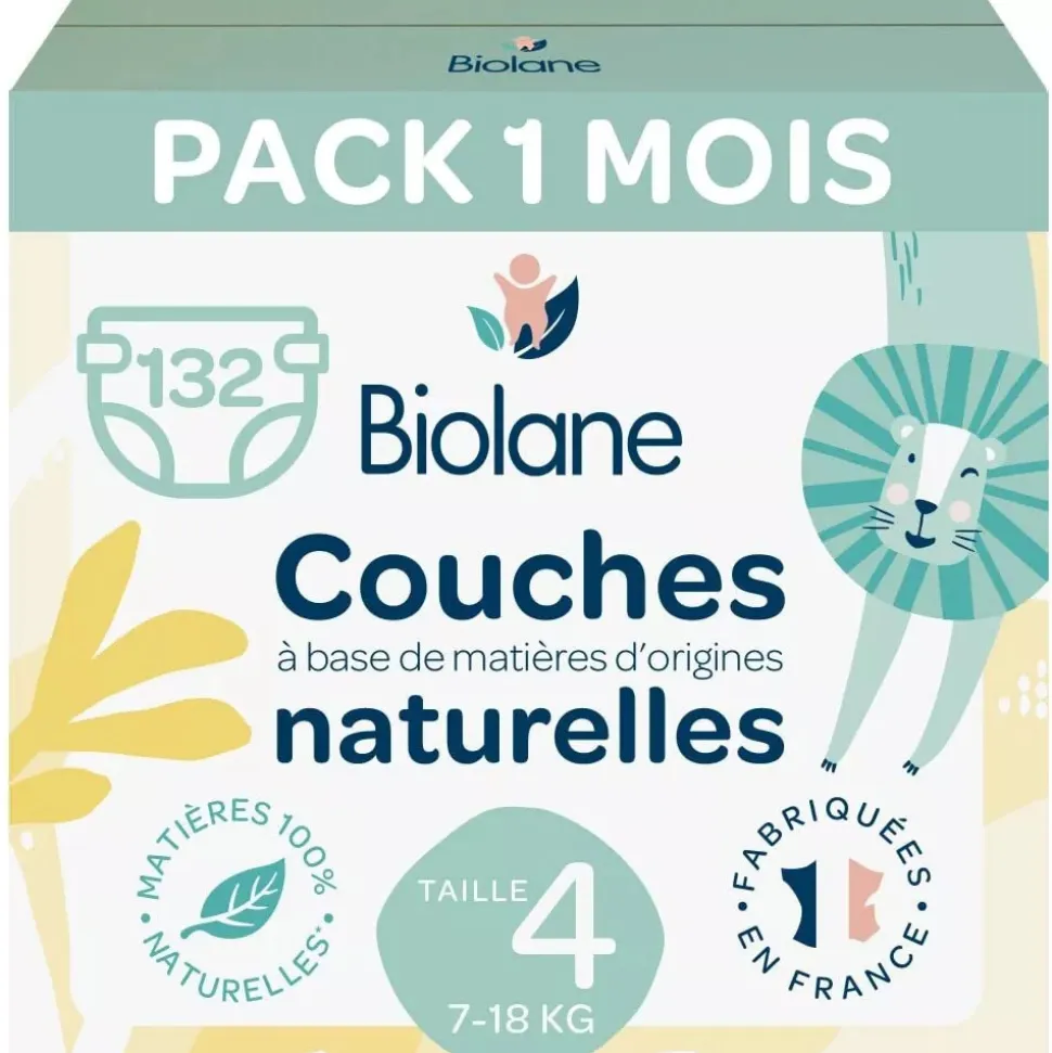 Couches bébé taille 4 pack 1 mois 132 couches