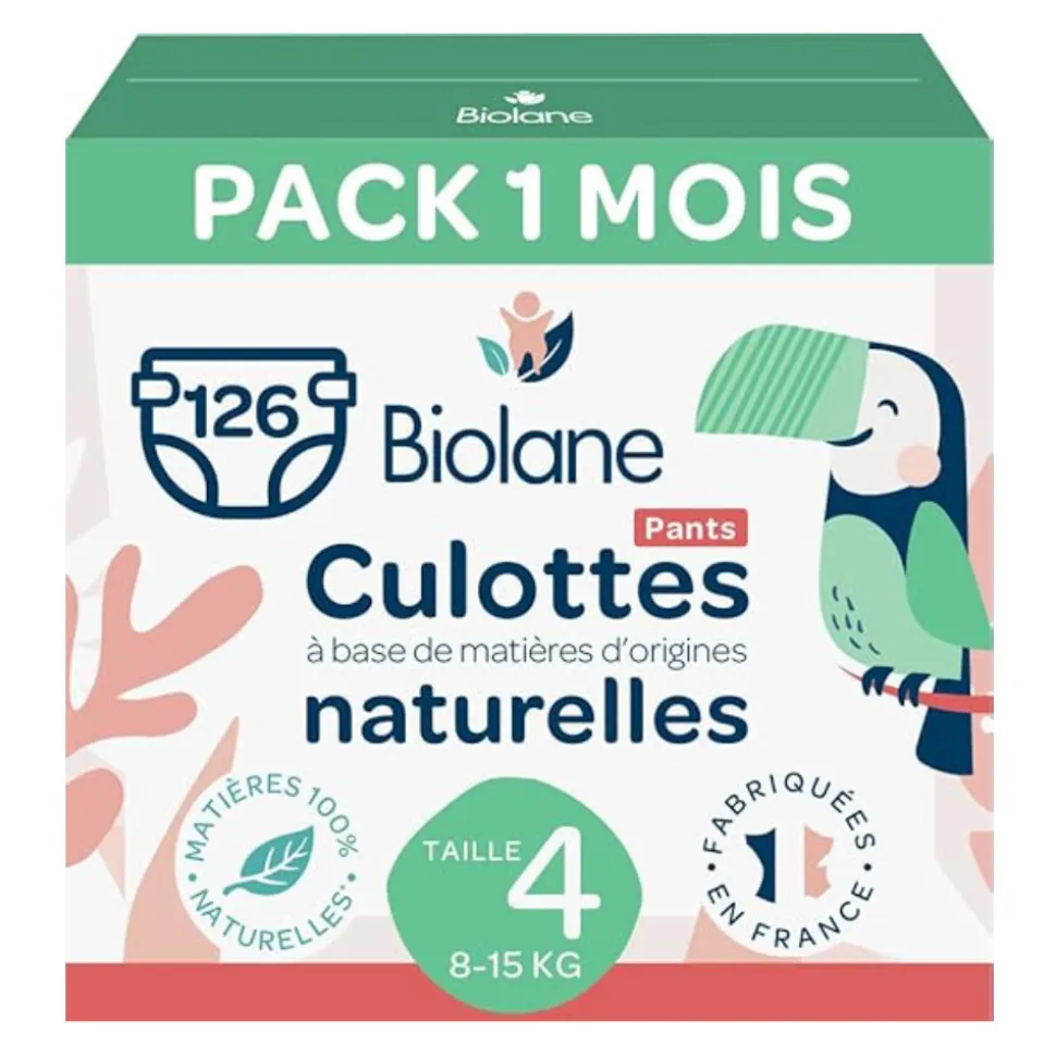 Couches culottes bébé taille 4 pack 1 mois 126 couches