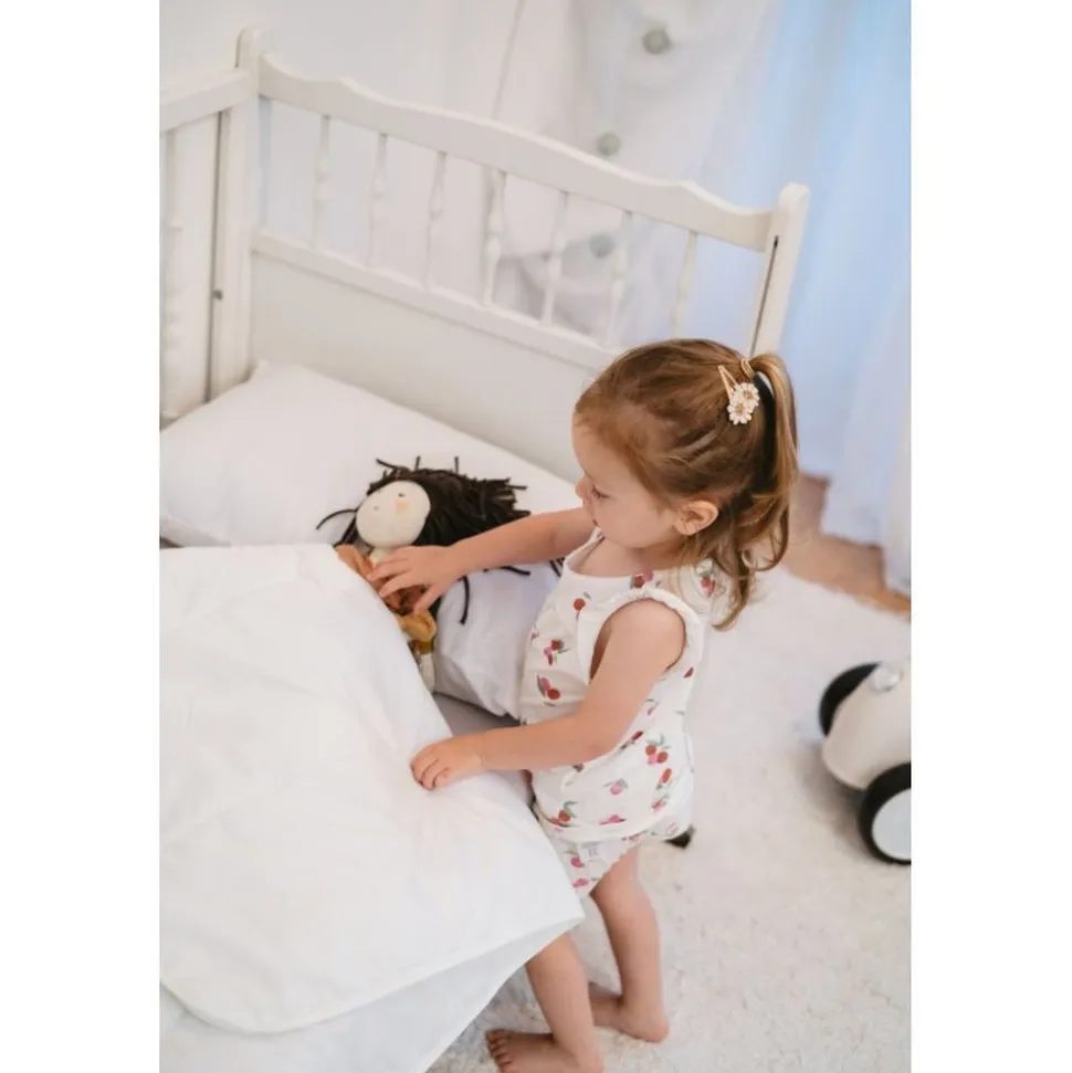 Couette pour enfant 100 x 140 cm en coton bio blanc