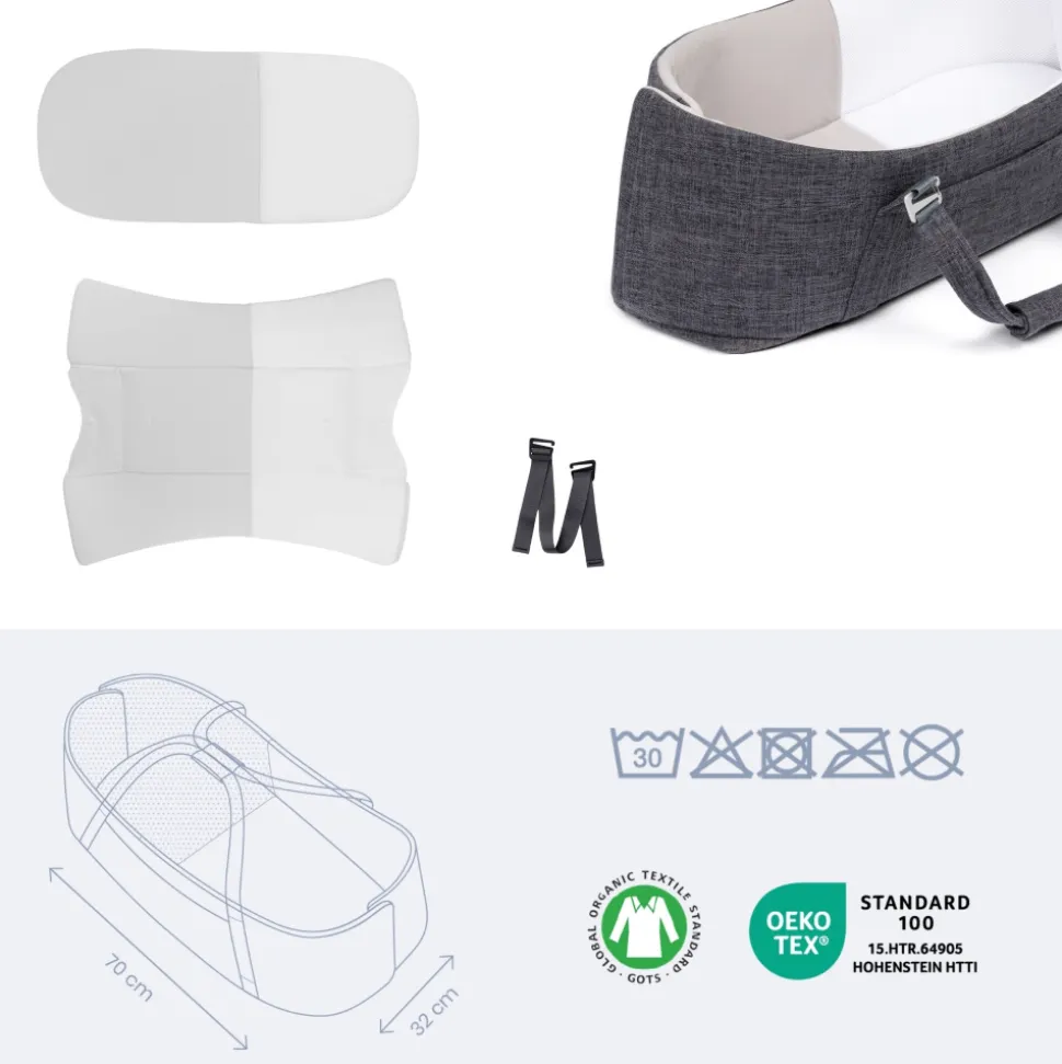 Couffin bébé nest & go grey