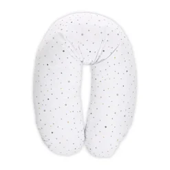 Coussin d'allaitement 190 cm blanc à pois