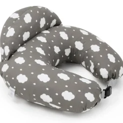 Coussin d'allaitement ergonomique avec ceinture réglable gris