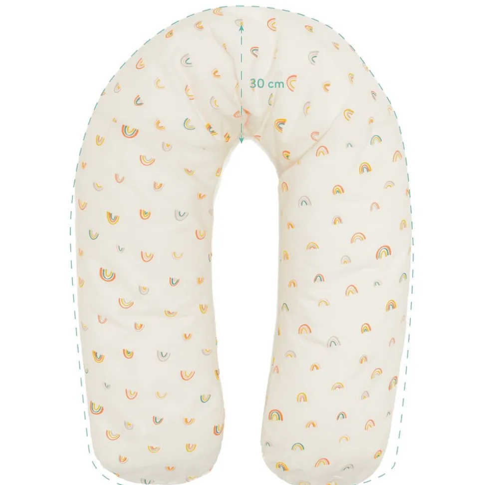 Coussin d'allaitement microbille arc-en-ciel