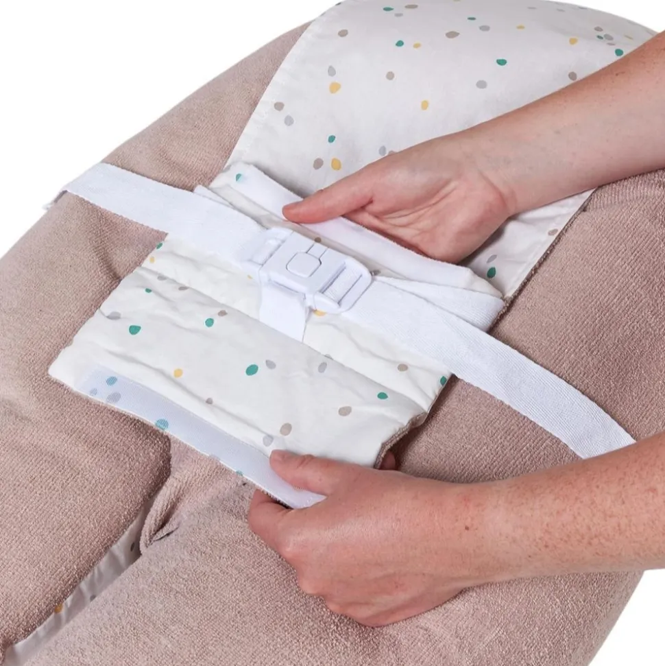 Coussin d'allaitement multirelax eponge - microfibre pois / noisette