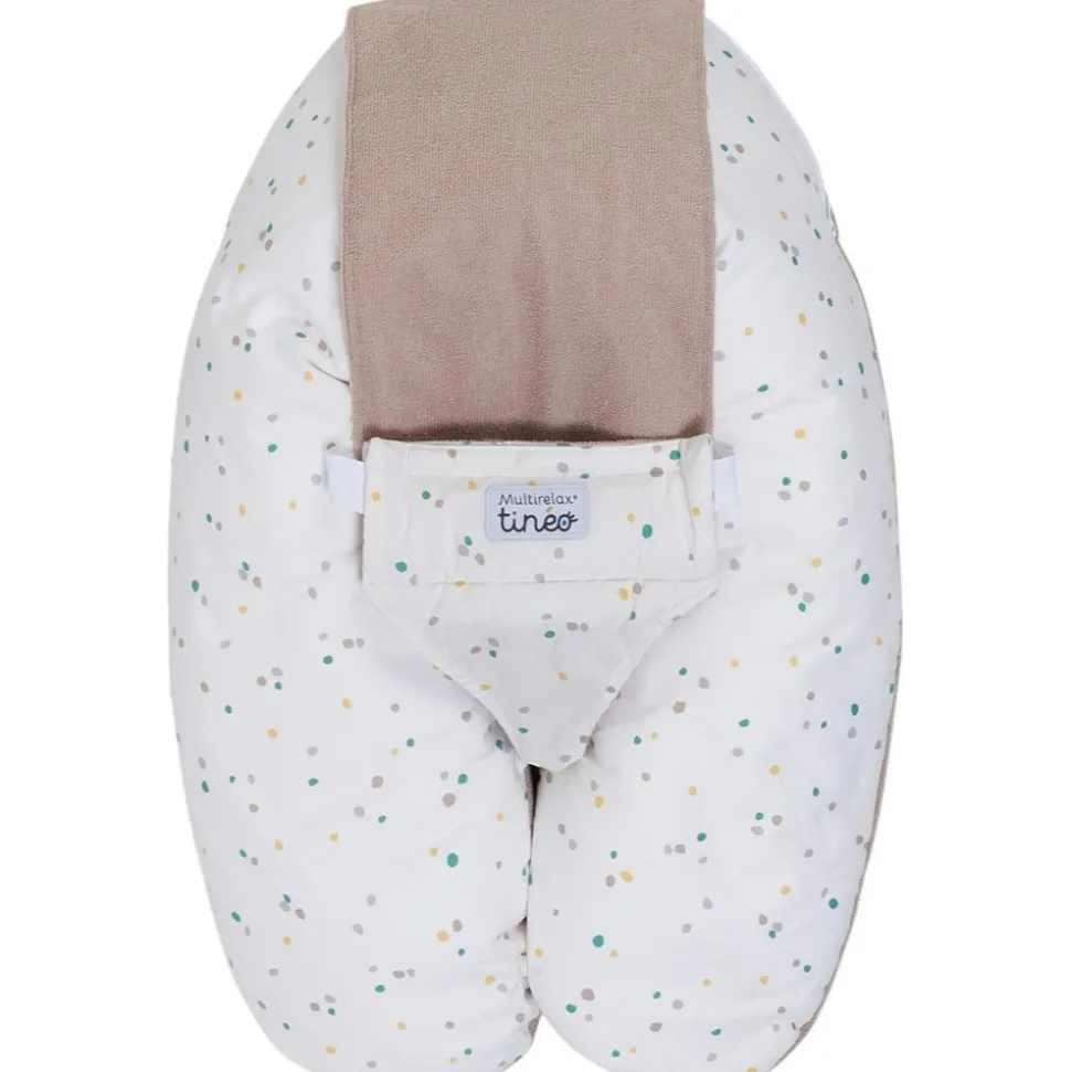 Coussin d'allaitement multirelax eponge - microfibre pois / noisette