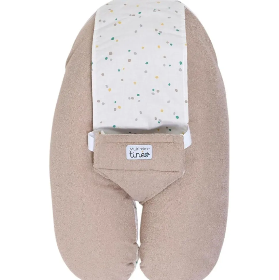 Coussin d'allaitement multirelax eponge - microfibre pois / noisette