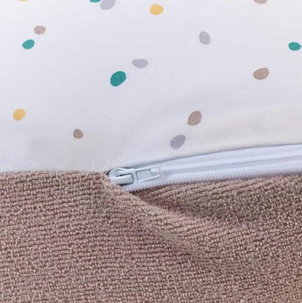 Coussin d'allaitement multirelax eponge - microfibre pois / noisette