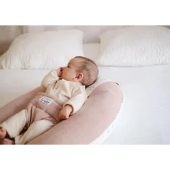Coussin d'allaitement multirelax eponge - microfibre pois / noisette