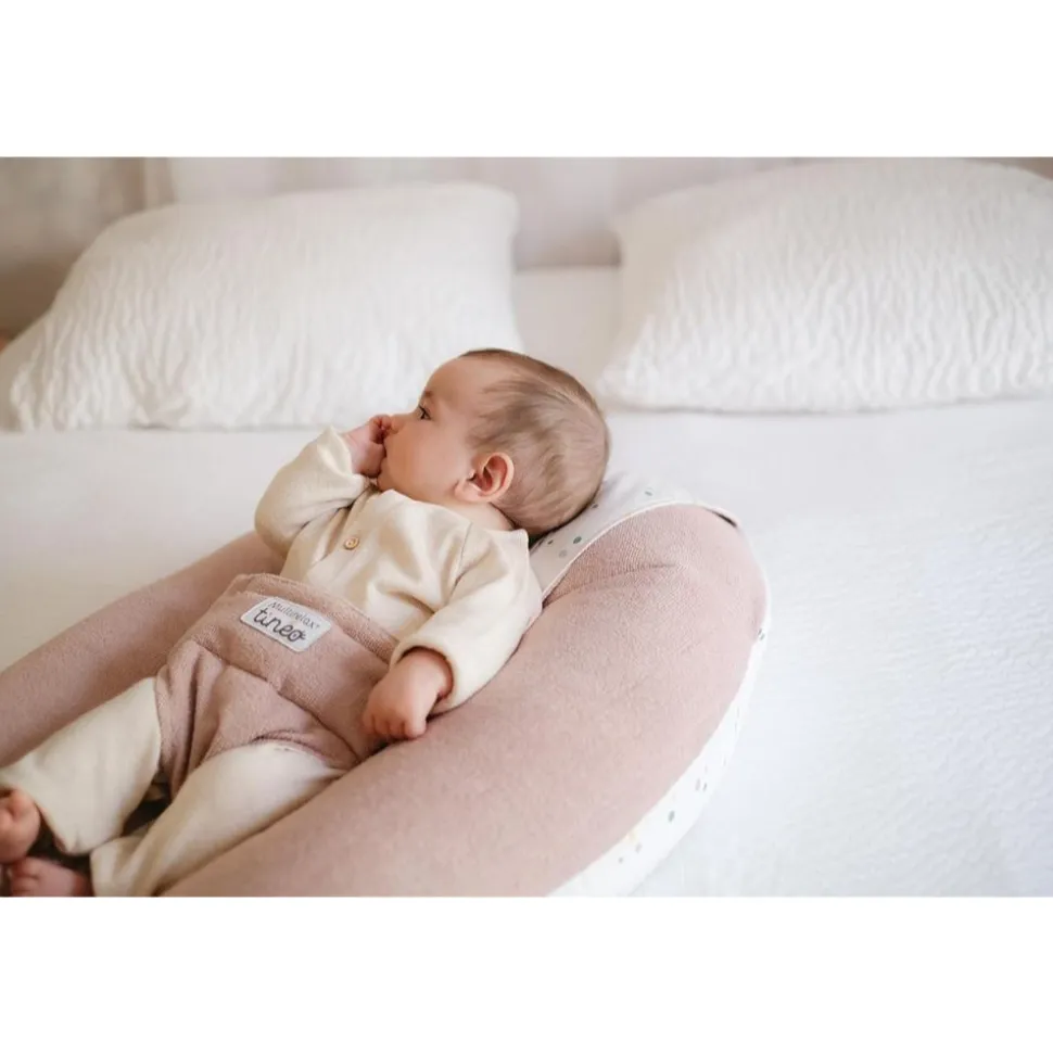 Coussin d'allaitement multirelax eponge - microfibre pois / noisette