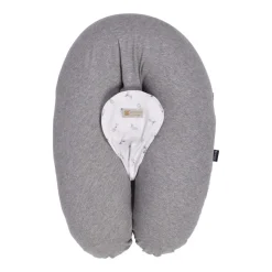 Coussin d'allaitement multirelax+ jersey gris chiné / lapins