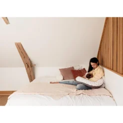 Coussin d'allaitement multirelax+ polyester coton lapins