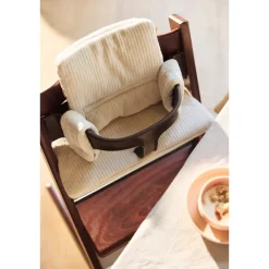 Coussin d’assise chaise haute bébé cloudy rib oatmeal