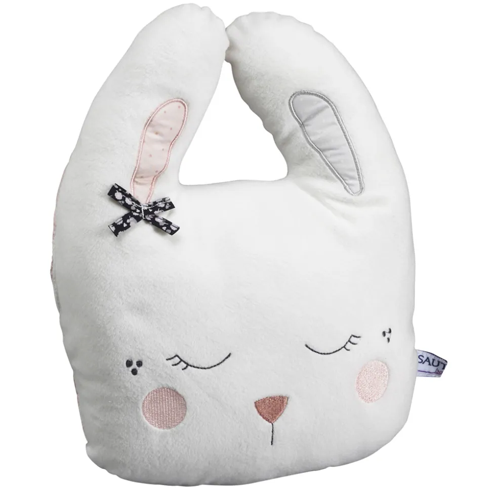 Coussin déco bébé lapin miss fleur de lune