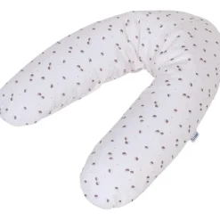 Coussin de maternité et d'allaitement jersey coton ecru / hérissons