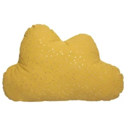 Coussin enfant oya nuage jaune moutarde