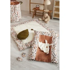 Coussin feuille caramel forest
