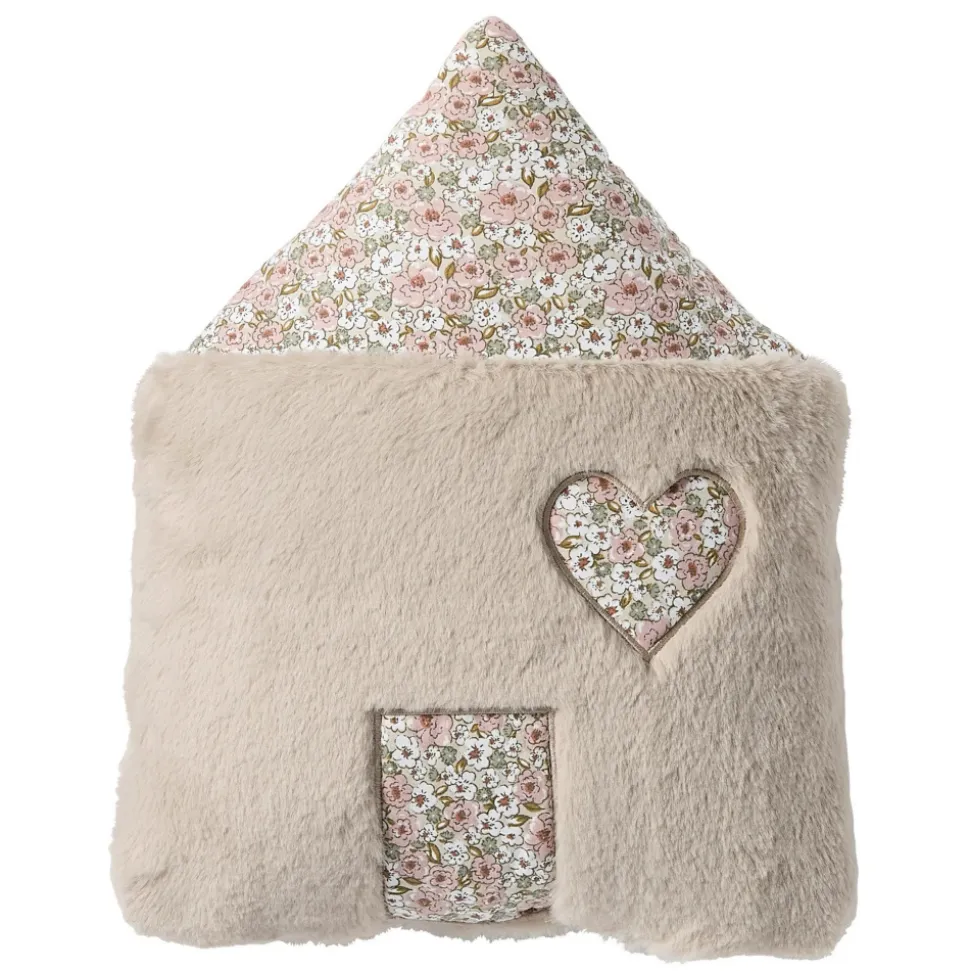 Coussin forme maison fausse fourrure liberty - afternoon tea