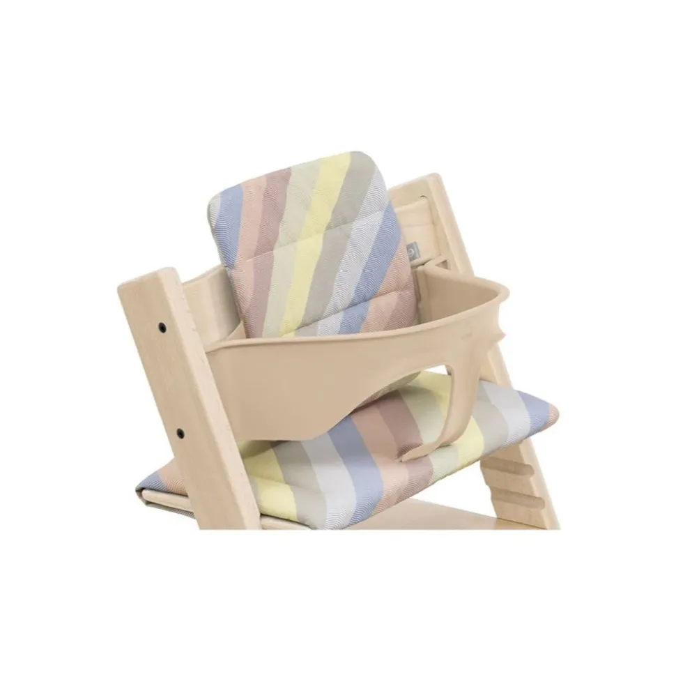 Coussin pour chaise haute tripp trapp rayures pastel