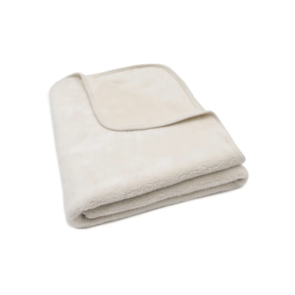 Couverture bébé chaude 100 x 150 cm basic jersey sherpa oatmeal