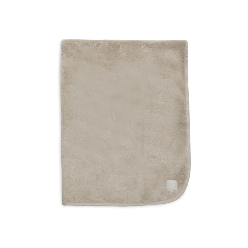 Couverture bébé chaude 75 x 100 cm basic jersey sherpa sand