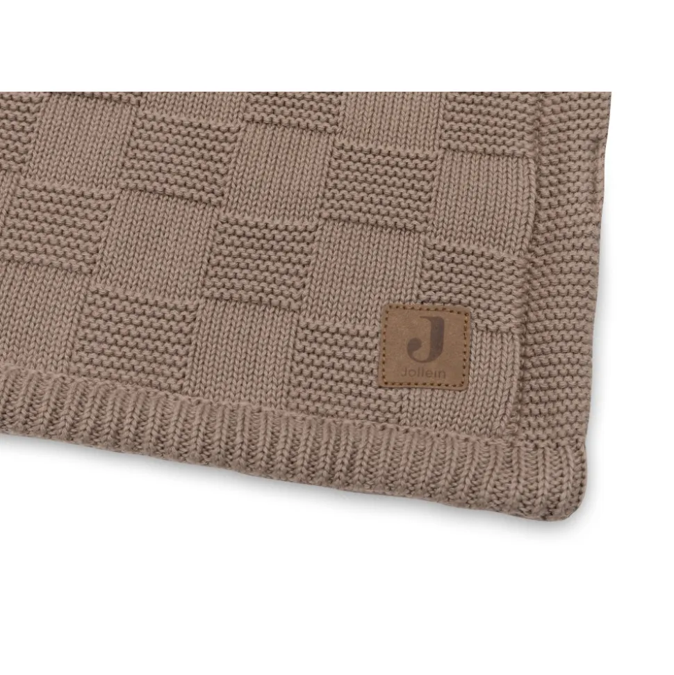 Couverture bébé chaude 100 x 150 cm box knit velvet milky coffee