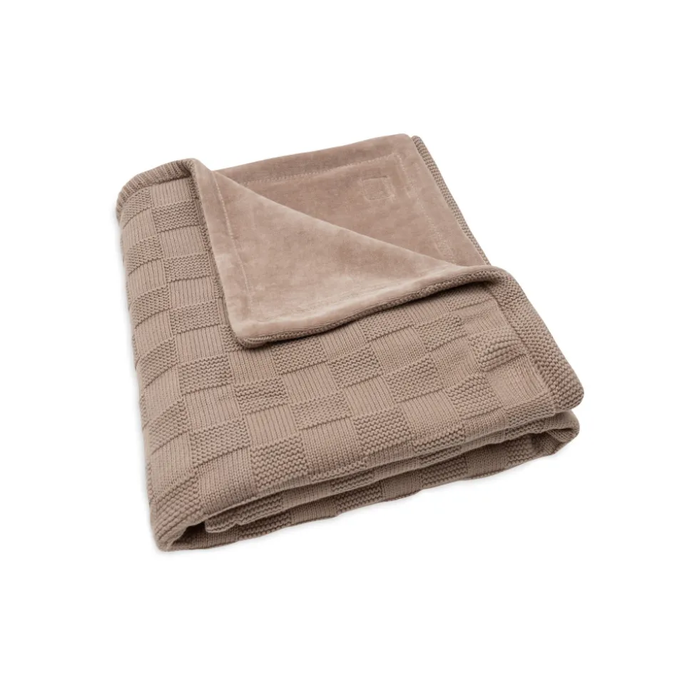 Couverture bébé chaude 100 x 150 cm box knit velvet milky coffee